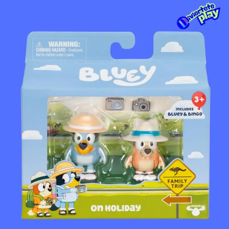 Bluey de vacacion Paquete de 2 figuras 1 Bluey de vacacion Paquete de 2 figuras