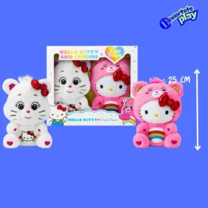 Care Bears Hello Kitty Loves Cheer Bear - Paquete de 2 peluches